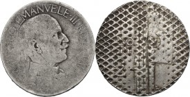 Vittorio Emanuele III (1900-1943). 2 lire 192(?), annullato dalla zecca. Pag. 741 ss. Mont. 161 ss. NI. g. 9.92 mm. 30.00 R. MB+/BB.