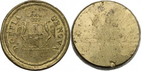 Genova.&nbsp; Dogi Biennali (1528-1797), III fase (1637-1797). Peso monetale unifacie "Doppia Genova" Ottone. 25.19 g. 29 mm qSPL