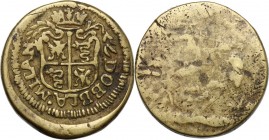 Milano. Da Filippo III (1598-1621) a Carlo II (1665-1700). Peso monetale unifacie "Dobbla Milan" per la Quadrupla. Cf. Mazza (Civiche Raccolte Milano)...