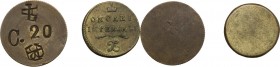 Milano. Dominazione austriaca (1711-1859). Peso monetale unifacie "Ongari imperiali" con sigle FL, per i Ducati e gli Ongari.
 In aggiunta peso monet...