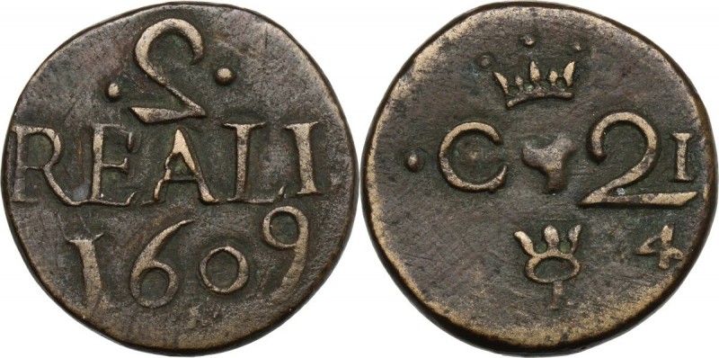 Napoli. Filippo III di Spagna (1598-1621). Peso monetale "2 Reali 1609" (C. 21)....