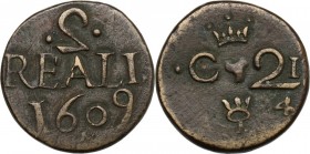 Napoli. Filippo III di Spagna (1598-1621). Peso monetale "2 Reali 1609" (C. 21). Ottone. g. 6.56 mm. 22.00 RR. Interessante e raro peso da studio. Cfr...