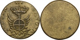 Regno di Sardegna. Vittorio Amedeo III (1773-1796). Peso monetale unifacie "Doppia di Savoia" per la mezza Doppia di Savoia. Ottone. g. 4.55 mm. 20.50...