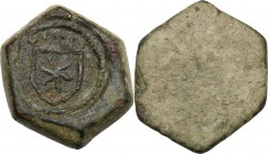 Francia. Luigi XII (1498-1515). Peso monetale per l'Ecu d'or au soleil. AE. g. 3.18 mm. 16.00 qSPL.