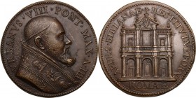 Urbano VIII (1623-1644), Maffeo Barberini. Medaglia, A. IV. D/ VRBANVS VIII PONT MAX A IIII. Busto a destra con piviale, a testa nuda. R/ AEDES BIBIAN...