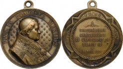 Pio IX (1846-1878), Giovanni Mastai Ferretti. Medaglia 1877 per il Giubileo Episcopale. D/ PIVS IX PONTIFEX MAXIMVS. Busto a destra con berrettino e p...