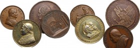 Pio IX (1846-1878), Giovanni Mastai Ferretti. Lotto di quattro medaglie, una in argento. AG/AE. mm. 59.70 Inc. G. Cassioli. qBB:Bel BB.