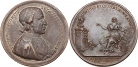 Pier Antonio Serassi (1721-1791), erudito. Medaglia 1786. D/ PETRVS ANTONIVS SERASSIVS BERGOMAS. Busto a destra con berrettino eveste talare; nel tagl...