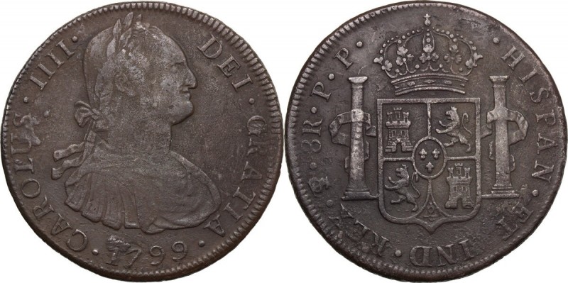 Bolivia. Carlos IV (1788-1808). 8 Reales 1799, Potosì mint. KM 73. AR. g. 25.85 ...