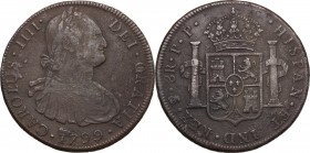 Bolivia. Carlos IV (1788-1808). 8 Reales 1799, Potosì mint. KM 73. AR. g. 25.85 mm. 41.00 VF.