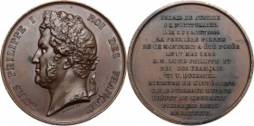 France. Louis Philippe I (1830-1848). AE Medal 1846. AE. mm. 50.00 EF. For the laying of the first stone of the Justice Palale in Montpellier .