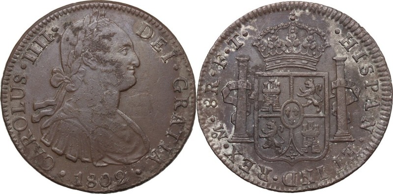 Mexico. Carlos IV (1788-1808). 8 Reales 1802, Mexico city mint. KM 109. AR. g. 2...