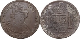 Mexico. Carlos IV (1788-1808). 8 Reales 1802, Mexico city mint. KM 109. AR. g. 25.34 mm. 40.00 Good VF.