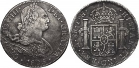 Mexico. Carlos IV (1788-1808). 8 Reales 1805, Mexico city mint. KM 109. AG. g. 25.62 mm. 40.00 VF/Good VF.