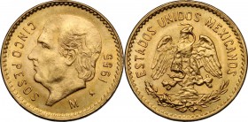 Mexico. 5 Pesos 1955, restrike. Fried. 168R. KM 464. AV. mm. 19.00 Good EF.
