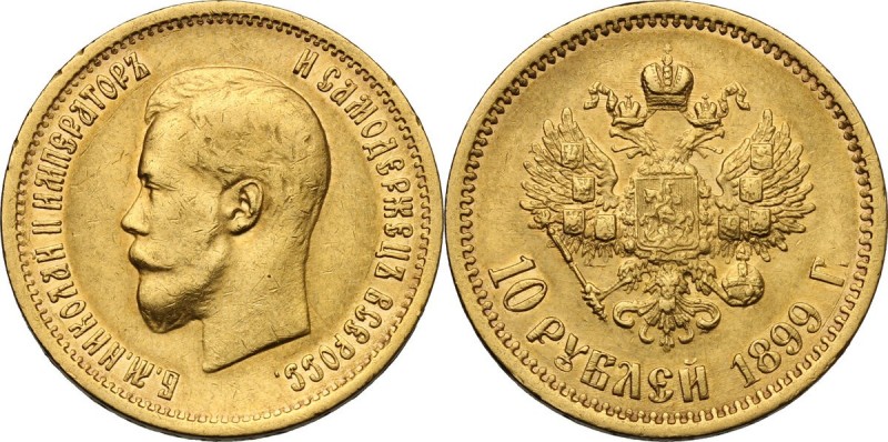 Russia. Nicholas II (1894-1917). 10 Rubles 1899, Saint Petersburg mint. Fried. 1...