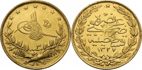 Turkey. Mohammed V (1909-1918). 100 Piasters, year 3, 1326 AH. Fried. 52. KM 776. AV. mm. 22.00 Good VF.