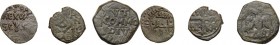 Messina. Lotto di tre (3) monete in bronzo da classificare, da Ruggero II a Carlo II. AE. qBB:BB.