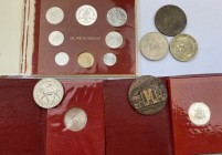 Lotto vario composto da Serie Vaticana Anno del Giubileo 1975, due monete da 500 lire della Sede Vacante 1978,5 Shillings 1953 e da 4 medaglie. AG/AE....