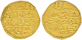 ALGERIEN
Selim III. 1203-122 AH (1789-1807). Sultani 1208 AH (1793), Jaza'ir. 3.39 g. Pere 690. Sehr schön-vorzüglich / Very fine-extremely fine.