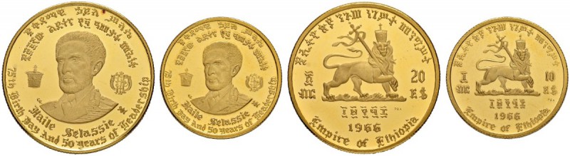 ÄTHIOPIEN
Haile Selassie I. 1930-1936 und 1941-1974. 20 Dollars 1958 EE (1966)....