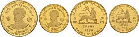 ÄTHIOPIEN
Haile Selassie I. 1930-1936 und 1941-1974. 20 Dollars 1958 EE (1966). 10 Dollars 1966. 8,00 g und 4,00 g. 75. Geburtstag und 50. Regierungs...