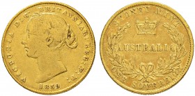 AUSTRALIEN
Victoria, 1837-1901. Sovereign 1859, Sydney. 7.90 g. Schl. 811. Fr. 10. Sehr schön / Very fine.