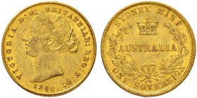 AUSTRALIEN
Victoria, 1837-1901. Sovereign 1866, Sydney. 7.98 g. Schl. 818. Fr. 10. Überdurchschnittliche Erhaltung / Better than average. Fast vorzüg...