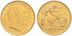 AUSTRALIEN
Edward VII. 1901-1911. Half sovereign 1908, Perth. 3.98 g. Seaby 3976B. Schl. 534. Fr. 37. Selten. Nur 24'668 Exemplare geprägt / Rare. On...
