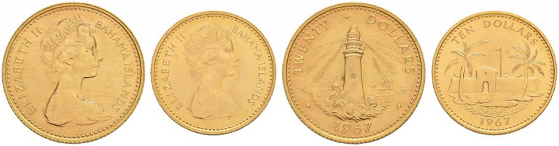 BAHAMAS
Elizabeth II. 1952-. 20 Dollars 1967 1967. 10 Dollars 1967. KM. 12, 11....