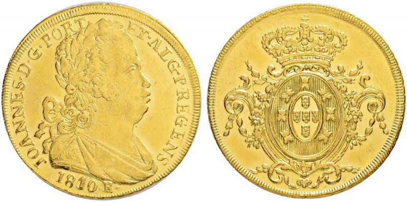 BRASILIEN
João VI. 1799-1822. 6400 Reis 1810, Rio. 14.24 g. Russo 578. Gomes 29...