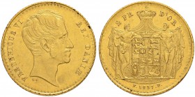 DÄNEMARK
Friedrich VI. 1808-1839. 2 Friedrich d'or 1837, Altona. 13.27 g. Hede 5 A. Schl. 33. Fr. 288. Sehr schön / Very fine.