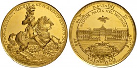 DEUTSCHLAND
Baden-Baden, Markgrafschaft
Ludwig Wilhelm, 1677-1707. Goldmedaille 1955. Auf den 300. Geburtstag des Markgrafen Ludwig Wilhelm ("Türken...