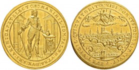 DEUTSCHLAND
Bayern, Herzogtum, seit 1623 Kurfürstentum, seit 1806 Königreich
Maximilian I. 1598-1651. 5 Dukaten 1640, München. Auf die Neubefestigun...