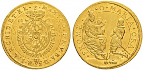 DEUTSCHLAND
Bayern, Herzogtum, seit 1623 Kurfürstentum, seit 1806 Königreich
Maximilian I. 1598-1651. Doppeldukat 1647, München. 6.95 g. Hahn 124. F...