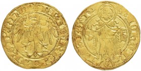 DEUTSCHLAND
Brandenburg-Franken, Markgrafschaft
Friedrich IV. (I.), 1404-1415-1440. Goldgulden o. J., Wöhrd bei Nürnberg. 3.42 g. v. Schrötter 231b....