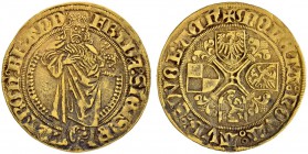 DEUTSCHLAND
Brandenburg-Franken, Markgrafschaft
Friedrich und Sigismund, 1486-1495. Goldgulden o. J., Schwabach. 3.26 g. von Schrötter 360. Fr. 306....