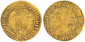DEUTSCHLAND
Brandenburg-Franken, Markgrafschaft
Friedrich, 1495-1515. Goldgulden 1502, Schwabach. 3.27 g. v. Schrötter 489. Fr. 306. Kleiner Kratzer...