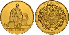 DEUTSCHLAND
Lübeck, Stadt
Goldmedaille o. J (um 1900). Grosse Verdienstmedaille zu 20 Dukaten. Stempel von A. F. König nach einem Entwurf von Adolph...