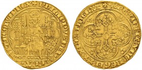FRANKREICH
Königreich
Philipp VI. de Valois, 1328-1350. Ecu d'or à la chaise o. J. (17.7.1346). 4.47 g. Duplessy 258. Fr. 269. Sehr schön / Very fin...