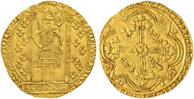 FRANKREICH
Königreich
Charles V. 1364-1380. Franc à pied o. J. (20.4.1365). 3.78 g. Duplessy 360. Fr. 284. Knapper Schrötling / Small planchet. Fast...
