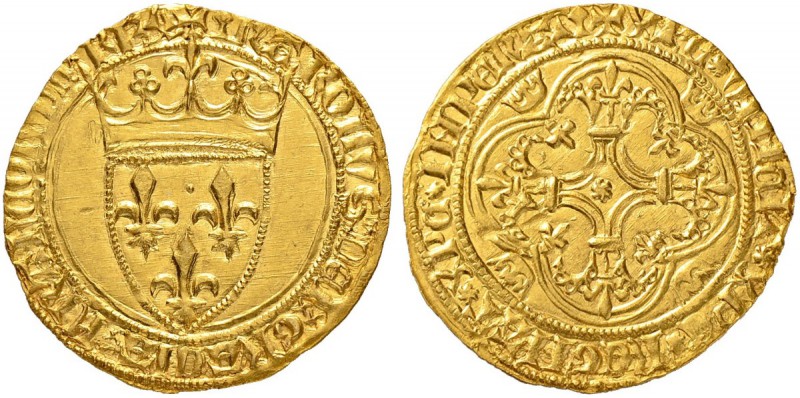 FRANKREICH
Königreich
Charles VI. 1380-1422. Ecu d'or à la couronne o. J. (1. ...