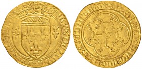 FRANKREICH
Königreich
Charles VII. 1422-1461. Ecu d'or à la couronne o. J. (1436), Montélimar. 3.44 g. Duplessy 511. Fr. 307. Sehr schön / Very fine...