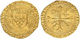 FRANKREICH
Königreich
Louis XII. 1498-1514. Ecu d'or au porc-épic o. J. (19.11.1507), Toulouse. 3.43 g. Duplessy 655. Fr. 325. Knapper Schrötling /S...