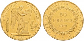 FRANKREICH
Königreich
3. Republik, 1871-1945. 50 Francs 1878 A, Paris. 16.12 g. Gadoury 1113. Fr. 591. Selten / Rare. Vorzüglich / Extremely fine.