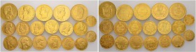 FRANKREICH
Lot Frankreich
Diverse Münzen. 50 Francs 1867 A. 40 Francs An XI A, 1811 A, 1828 A, 1838 A. 20 Francs An 12 A (Prémier Consul), An 12 A (...