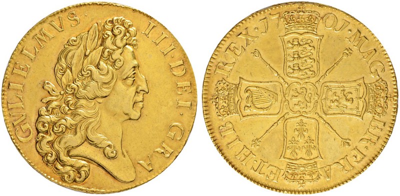 GROSSBRITANNIEN
Königreich
William III. 1694-1702. 5 Guineas 1701 (13. Regieru...