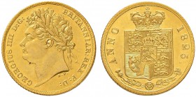 GROSSBRITANNIEN
Königreich
George IV. 1820-1830. 1/2 Sovereign 1825, London. 3.98 g. Seaby 3803. Schl. 126. Fr. Kleiner Kratzer / Small scratch. Vor...