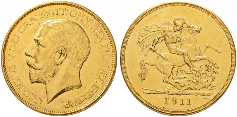 GROSSBRITANNIEN
Königreich
George V. 1910-1936. 5 Pounds 1911, London. 39.93 g...