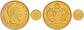 GUATEMALA
Republik. 4 Pesos 1869. Assayer R. Dazu: 4 Reales 1860 Fr. 43, 37. Sehr schön-vorzüglich / Very fine-extremely fine. (2)